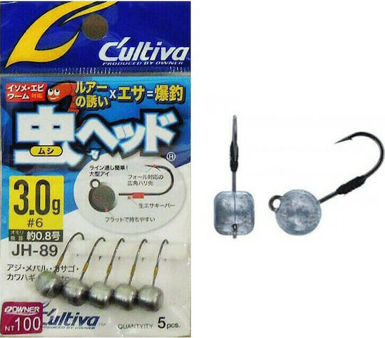 Cultiva Jig Head JH-89 Set de Capete de Plumb pentru Pescuit 5buc No6 3gr