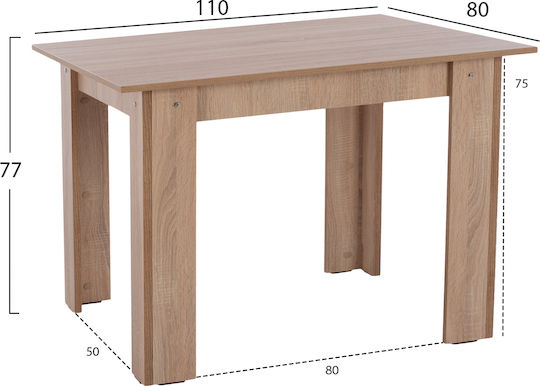Sonama Oak Kitchen Table Wooden Sonama Oak 110x80x77cm