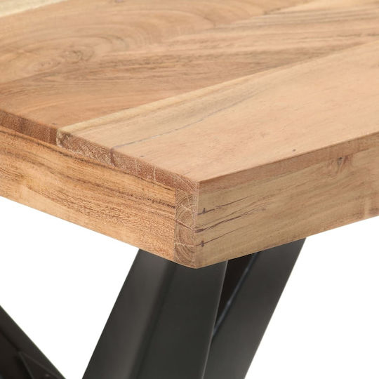 Table Dining Room from Solid Wood & Metal Acacia 120x60x76cm