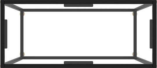 Consolă Metalică cu Suprafață din Sticlă Transparent L80xL35xH75buc