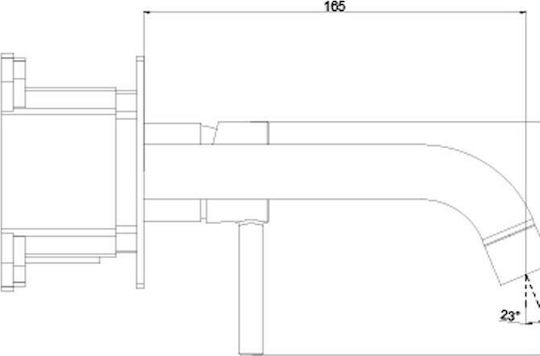 Interflex Pure Built-in Mixer & Spout Set for for Bathroom Sink 1 Exit Silver