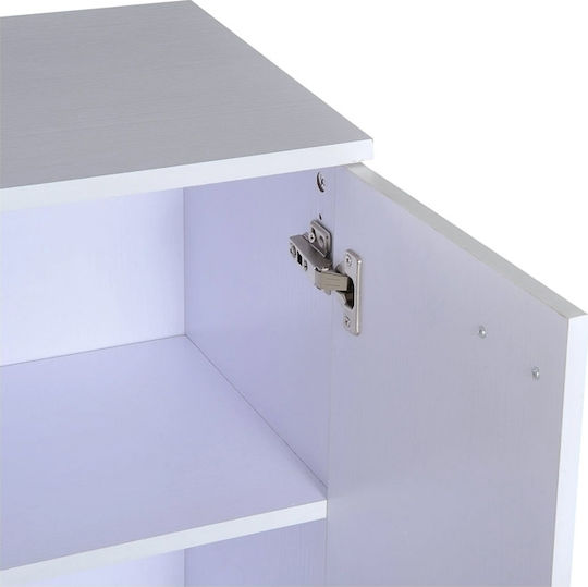 Cabinet de Birou cu roți Alb 60x35x65cm
