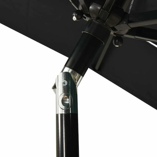 Profesională Umbrelă Rotundă Din aluminiu Negru Φ2m 313850