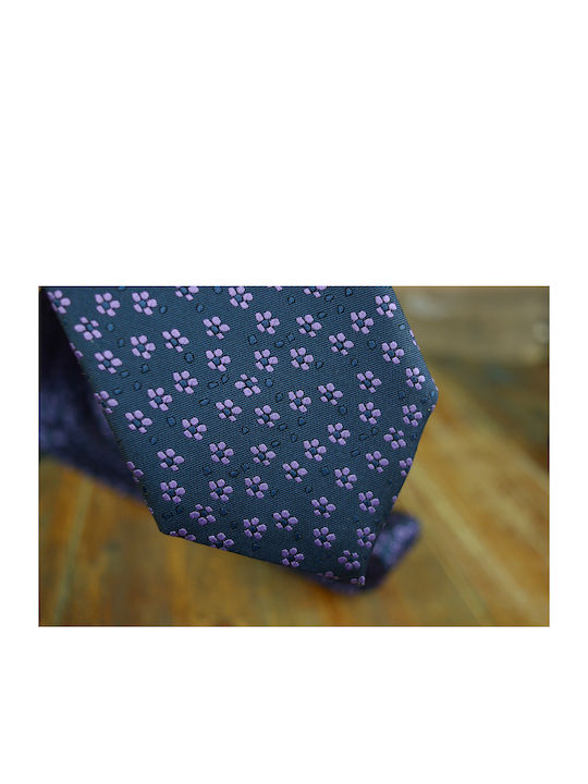 Hugo Boss Flowers Travel Men's Tie Silk Printed Navy Μπλε / Μωβ