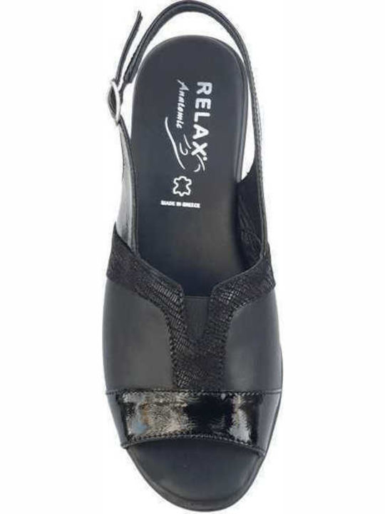 Relax Anatomic 10178-3121 Anatomic Women's Leather Platform Shoes Black