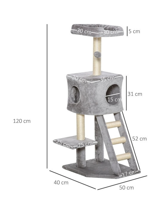 Pawhut Γατόδεντρο Γκρι 50x40x120εκ. Pawhut Γατόδεντρο Γκρι 50x40x120εκ.