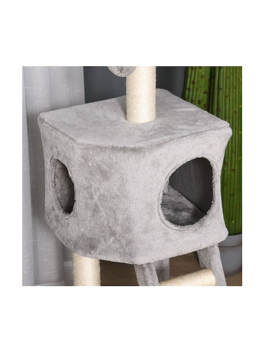 Pawhut Scratching Post Cat Trees Gray 3 levels 50x40x120cm