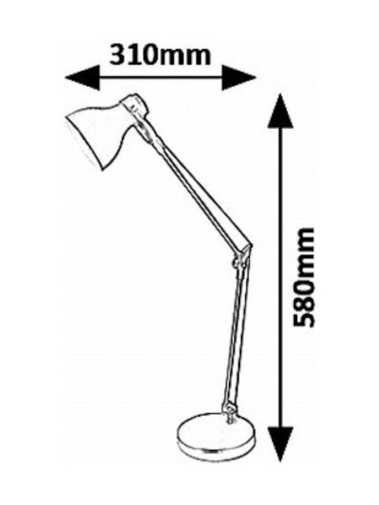 Rabalux Carter Office Lighting with Swing Arm for E14 Bulb Base in Beige Color
