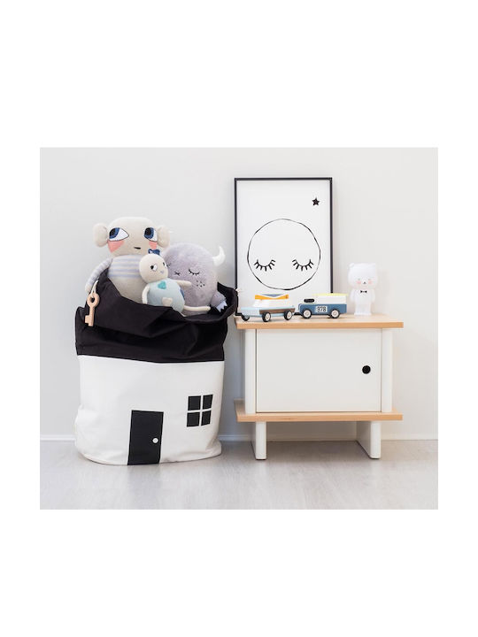 Fiko Детска чанта за съхранение сгъваема Къщичка Бял 36x20x65см 1бр