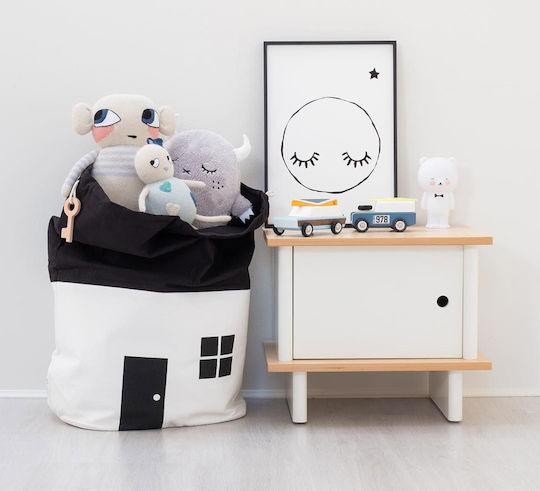 Fiko Children's Folding Storage Bag made of Fabric Little house White 36x20x65cm 1pcs