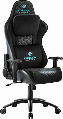 Eureka Ergonomic GX330-B Artificial Leather Gaming Chair with Adjustable Arms Black