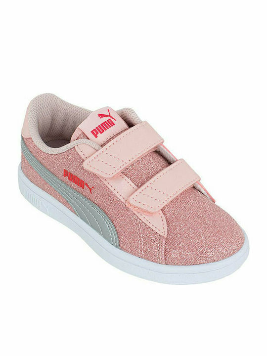 Smash v2 Glitz PS Kinder Sneakers mit Klettverschluss Rosa