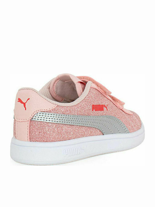 Smash v2 Glitz PS Kinder Sneakers mit Klettverschluss Rosa