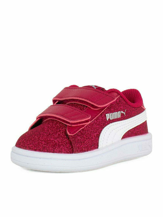 Smash V2 Glitz Glam V Παιδικά Sneakers με Σκρατς Κόκκινα