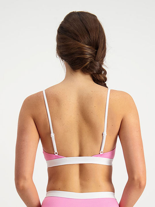 Piha Sports Bra Bikini Top with Adjustable Straps Pink
