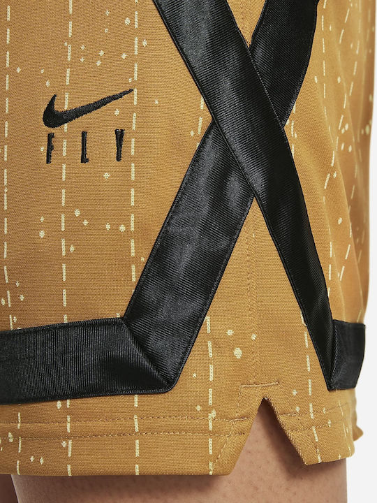 Swoosh Fly Crossover Γυναικεία Αθλητική Βερμούδα Dri-Fit Χρυσή
