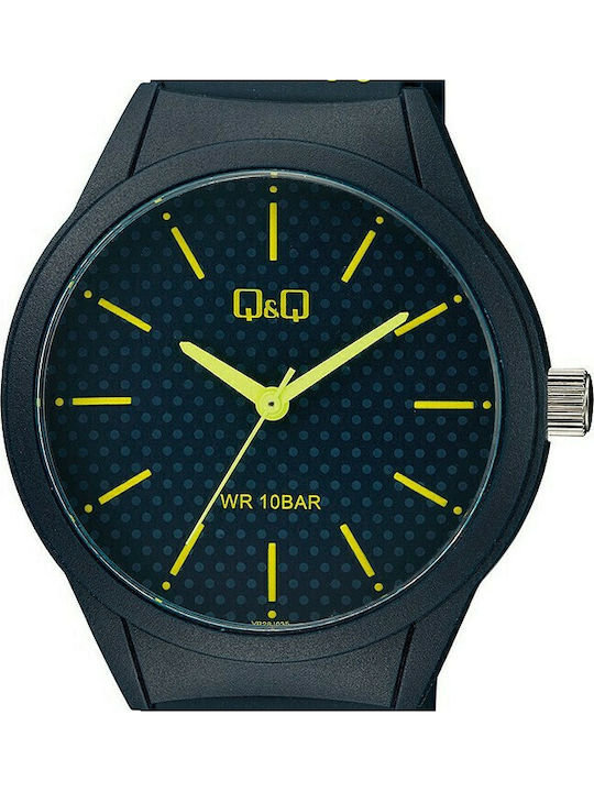 Q&Q Herrenuhr 40mm Batterie mit Kautschukarmband