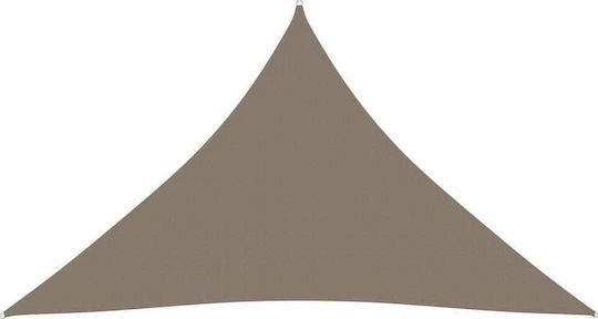 vidaXL Triangle Shade Sail Brown With Hoop & with PU Coating 5m made of Oxford fabric