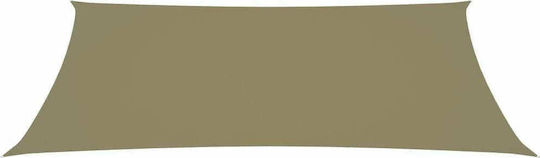 vidaXL Rectangular Shade Sail Beige With Hoop & with PU Coating 2x5m Rectangle made of Oxford fabric