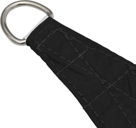 vidaXL Rectangular Shade Sail Black With Hoop & with PU Coating 3x4m Rectangle made of Oxford fabric