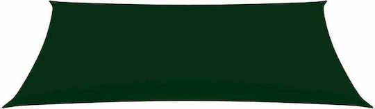 vidaXL Rectangular Shade Sail Green With Hoop & with PU Coating 2x5m Rectangle made of Oxford fabric