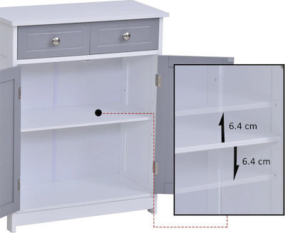 Kleankin 834-275 Matte Lacquer Bathroom Cabinet L60xD30xH75cm White