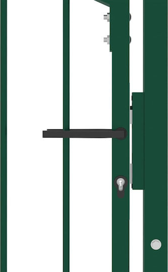 vidaXL Metal Fence Gate with Spears in Green Color 1.25x1.0m
