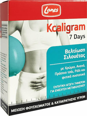 Lanes Kcaligram 7 Days Silhouette Improvement, Reduction of Bloating & Fluid Retention Supplement for Weight Loss 14 tabs 14 caps