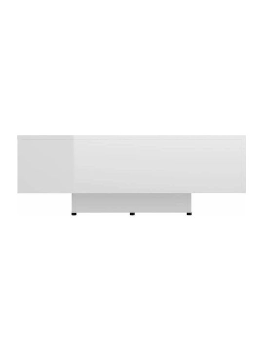 Rectangular Wooden Coffee Table Γυαλιστερό Λευκό L85xW55xH31cm