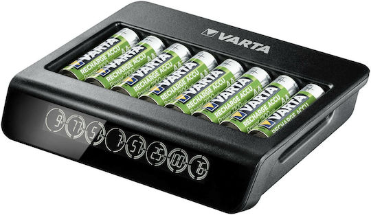 LCD Multi Charger+ 8 Ni-MH Batteries Size AA/AAA (Batteries Not Included)