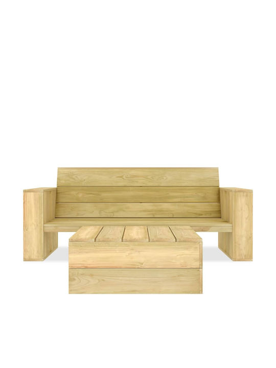 Garden & Outdoor Furniture Sets Living Room Set Pieces 2 with Pillows Impregnated Pine Wood