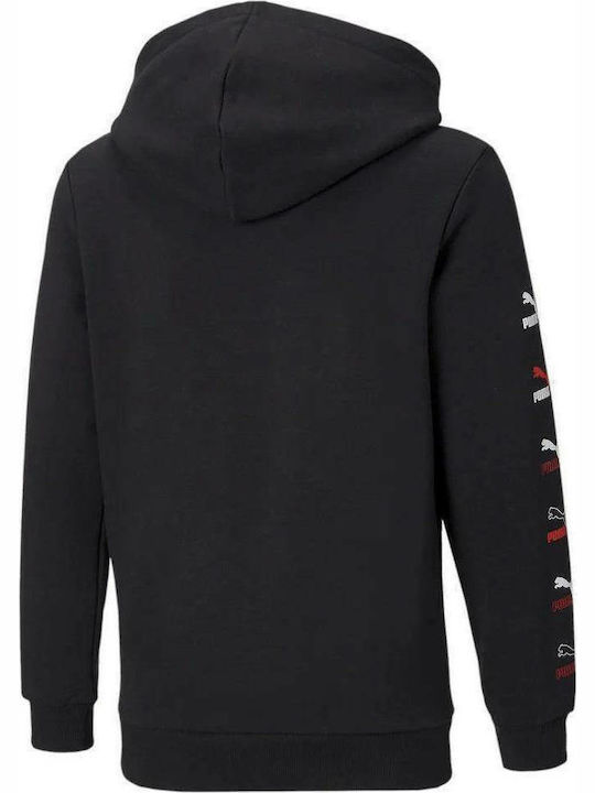 Puma Kids Sweatshirt with Hood and Pocket Black