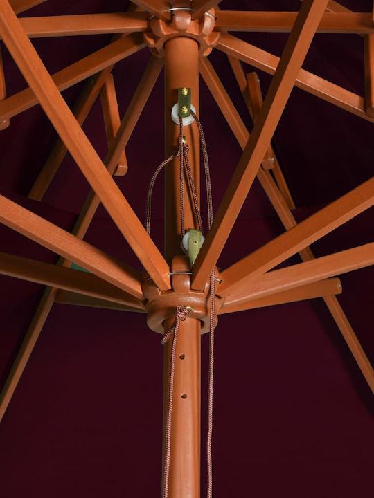 Umbrelă Rotundă Din Lemn Burgundy Φ2.7m