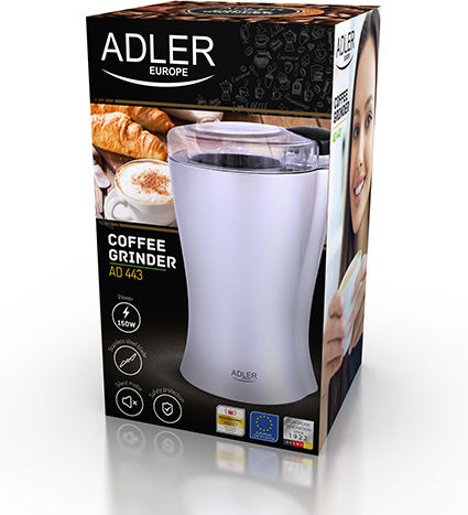 Adler AD-443 Electric Coffee Grinder 150W for 70gr Beans Silver