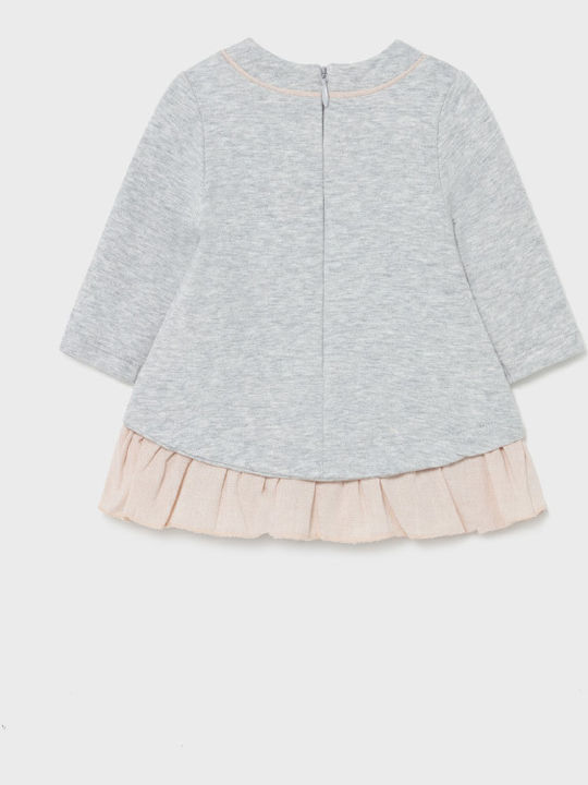 Mayoral Kids Dress Long Sleeve Gray