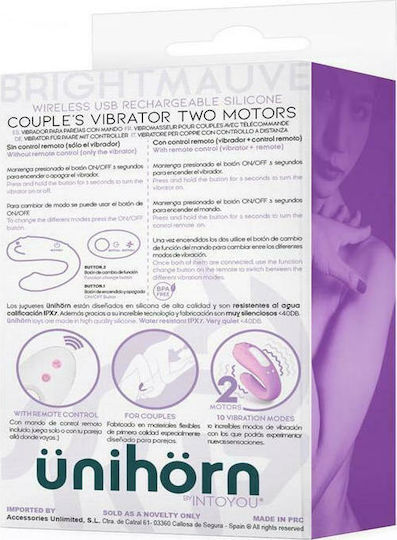IntoYou Ünihörn Brightmauve Mini Δονητής για Ζευγάρια με Απομακρυσμένο Έλεγχο 8.6cm Mauve