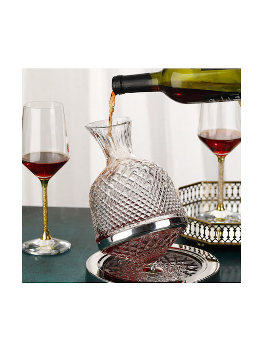 Spinning Decanter Κρυστάλλινη Καράφα Σερβιρίσματος Κρασιού Διάφανη 1500ml Spinning Decanter Κρυστάλλινη Καράφα Σερβιρίσματος Κρασιού Διάφανη 1500ml