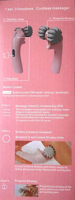 Strong Vibration NO 150-10 Pink Gray Roller Massage for the Head, the Legs, the Body & the Hands with Vibration Pink