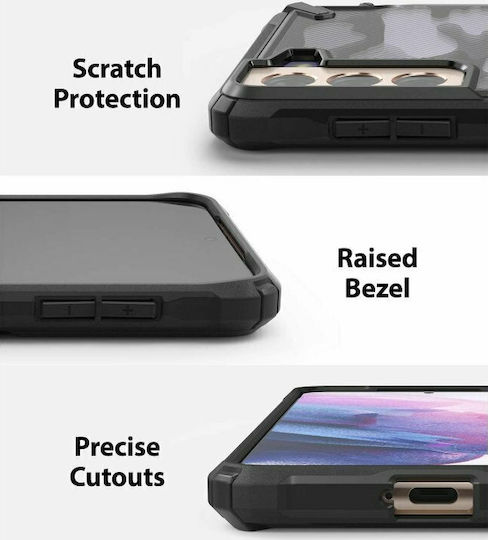Ringke Fusion X Back Cover Πλαστικό Camo Black (Galaxy S21+ 5G)