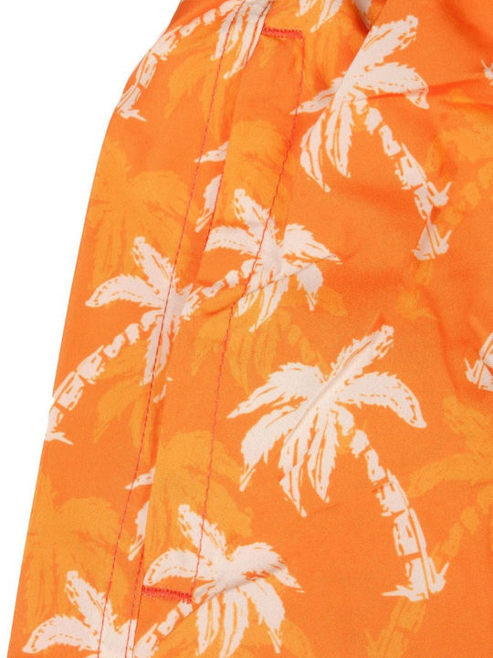 Palm Trees Ανδρικό Μαγιό Σορτς Πορτοκαλί με Σχέδια