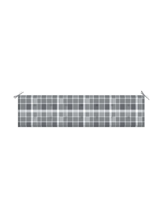 vidaXL Gartenbankkissen Grey Plaid 200x50cm.