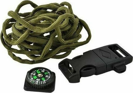 Trizand Survival Bracelet with Whistle and Sparkler Green