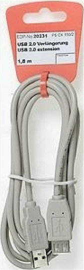Vivanco USB 2.0 Кабел USB-A мъжки - USB-A женски Бял 1.8м 25414