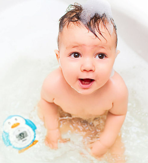 Alecto Baby Digital Bath Thermometer Penguin 0°C - 50°C Light Blue