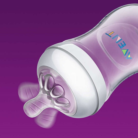 Philips Philips Kunststoff Babyflasche Natural Anti-Kolik mit Silikon-Saugflasche für 1+ Monate Weißer Walfisch 260ml