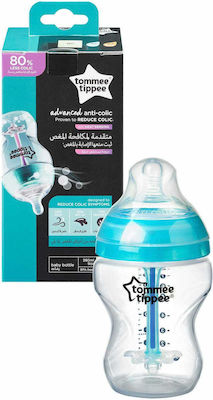 Tommee Tippee Plastikflasche Advanced Anti-Colic Gegen Koliken mit Silikonsauger für 0+, 0+ m, Monate Turquoise 260ml 1Stück