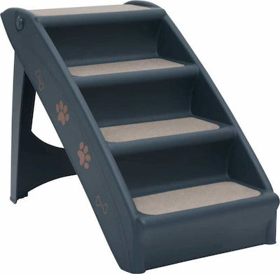 vidaXL Dog Ramp for Cars 4-Level Folding Dark Grey Steps