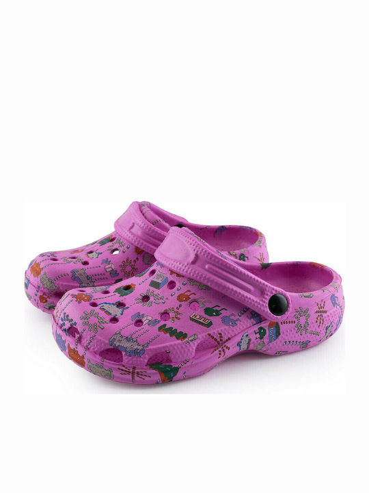 Love4shoes Children's Beach Clogs Fuchsia