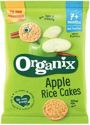 Organix Orez expandat Fingerfoods Rice Cakes cu Gust de Apple Fără zahăr 50gr pentru 7+ luni 1buc