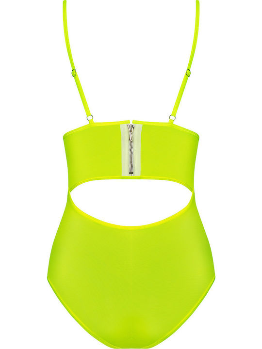 Obsessive Neonia Teddy Секси Боди Жълт